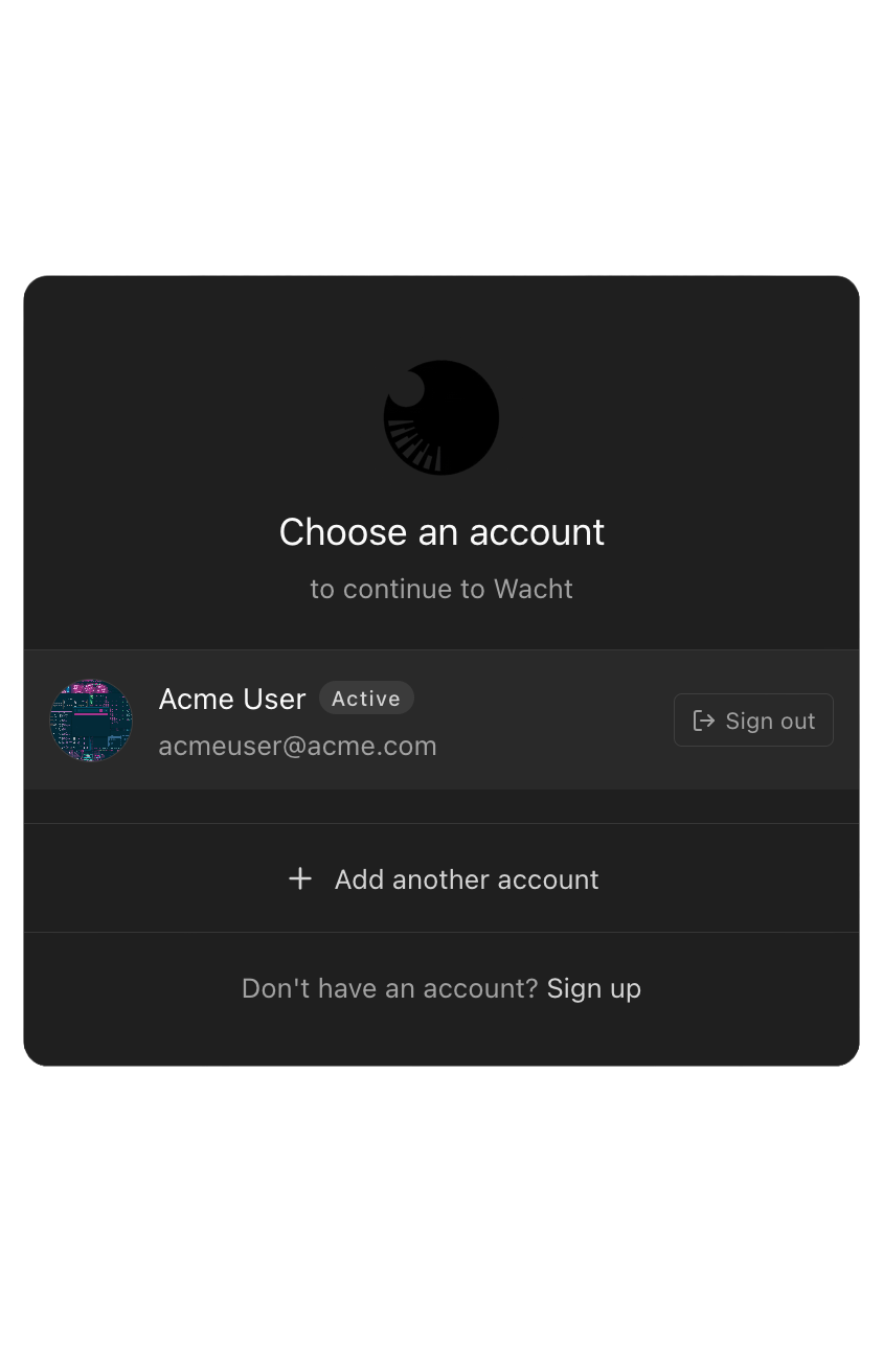 Account switcher